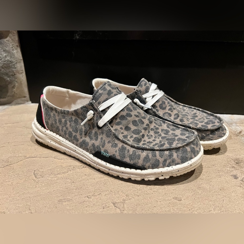Leopard Cork Hey Dudes size 8